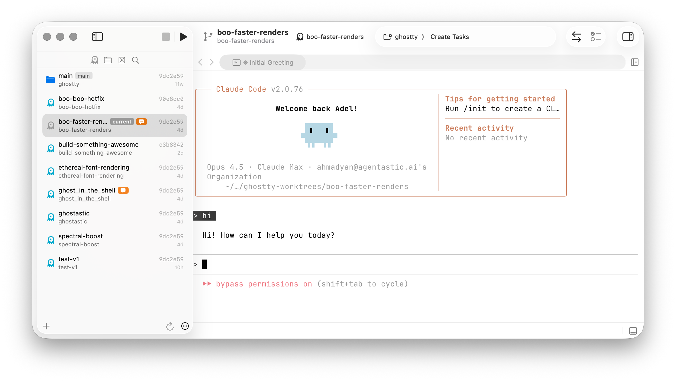 Agentastic showing an agent waiting indicator